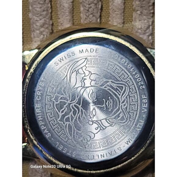 Versace Medusa Alchemy Quartz Leather watch with a pink leather strap, Gold Tone main image 7